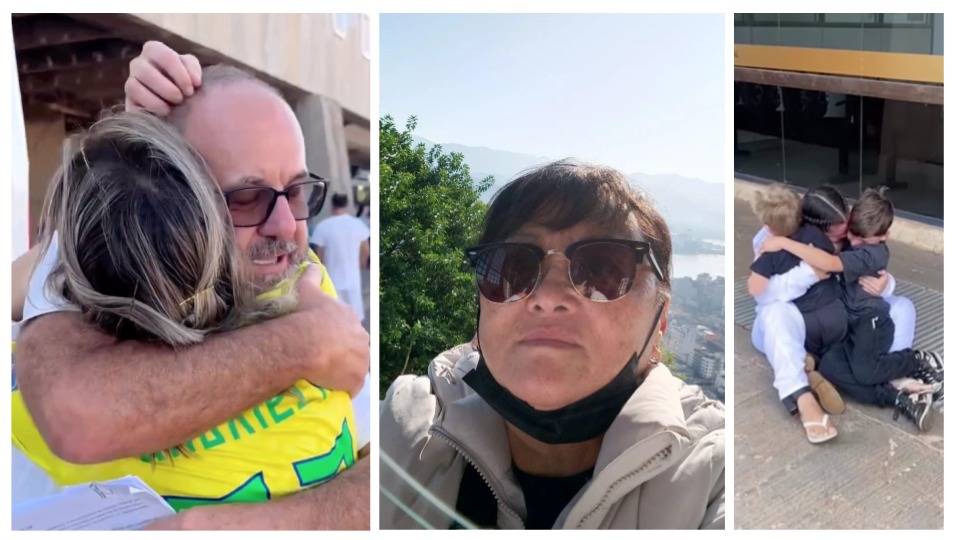 Da esq. à dir.: idoso que perdeu 20 kg na prisão; Iraci Nagoshi, de 70 anos; e Alessandra Randon, mãe de duas crianças menores de 12 anos. Eles estavam entre os presos do 8 de janeiro.