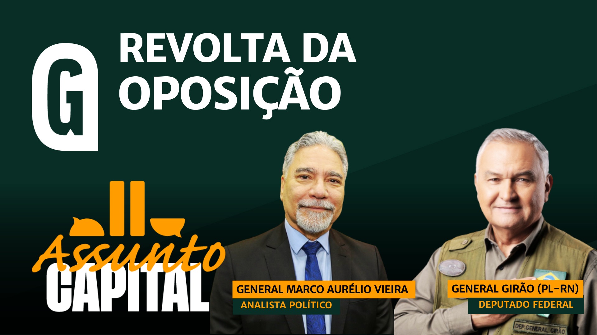 Deputado General Girão (PL-RN) e general Marco Aurélio Vieira debatem STF e depoimento de Mauro Cid no programa Assunto Capital