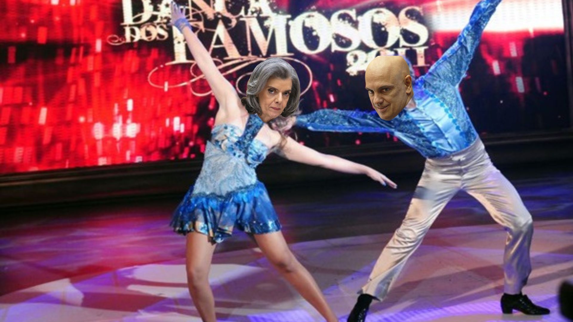 Cármen Lúcia e Alexandre de Moraes em meio à coreografia (olha o spoiler!) campeã.