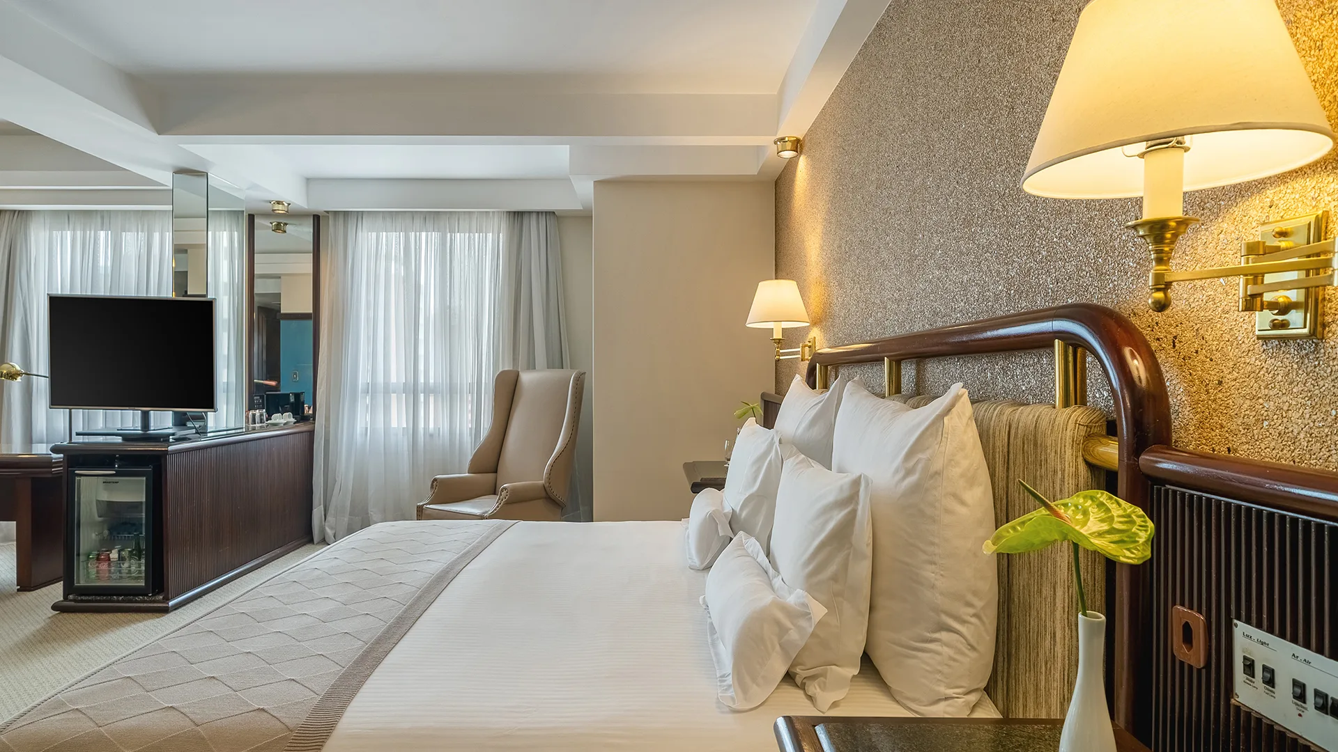 A Suíte Premier Casal é uma das acomodações premium do novo Bourbon que garantem experiências exclusivas e inesquecíveis