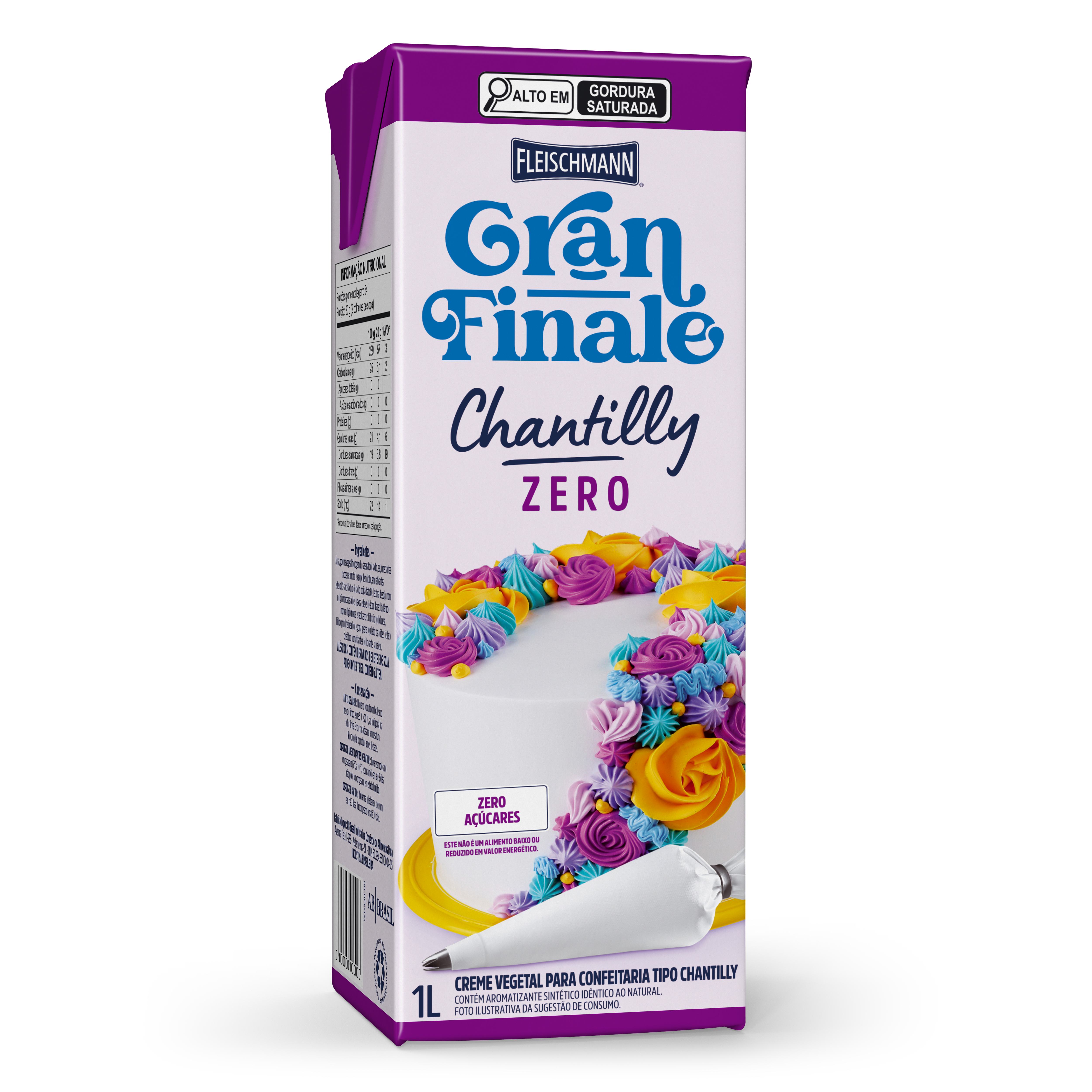 Embalagem do Fleischmann Gran Finale Chantilly Zero.