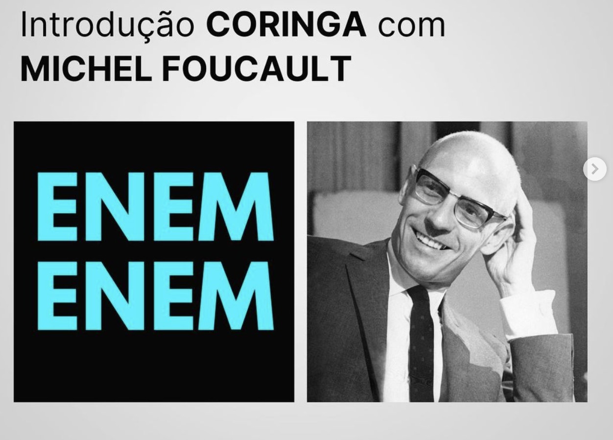 Foucault, <a href="https://www.gazetadopovo.com.br/opiniao/editoriais/chris-tonietto-condenacao-liberdade-de-expressao/">que em 1977 assinou uma carta pedindo a legalização do sexo entre crianças e adultos</a>, é um dos autores mais recomendados como "repertório coringa" para o Enem. (Imagem: Reprodução) Foucault, <a href="https://www.gazetadopovo.com.br/opiniao/editoriais/chris-tonietto-condenacao-liberdade-de-expressao/">que em 1977 assinou uma carta pedindo a legalização do sexo entre crianças e adultos</a>, é um dos autores mais recomendados como "repertório coringa" para o Enem. (Imagem: Reprodução)
