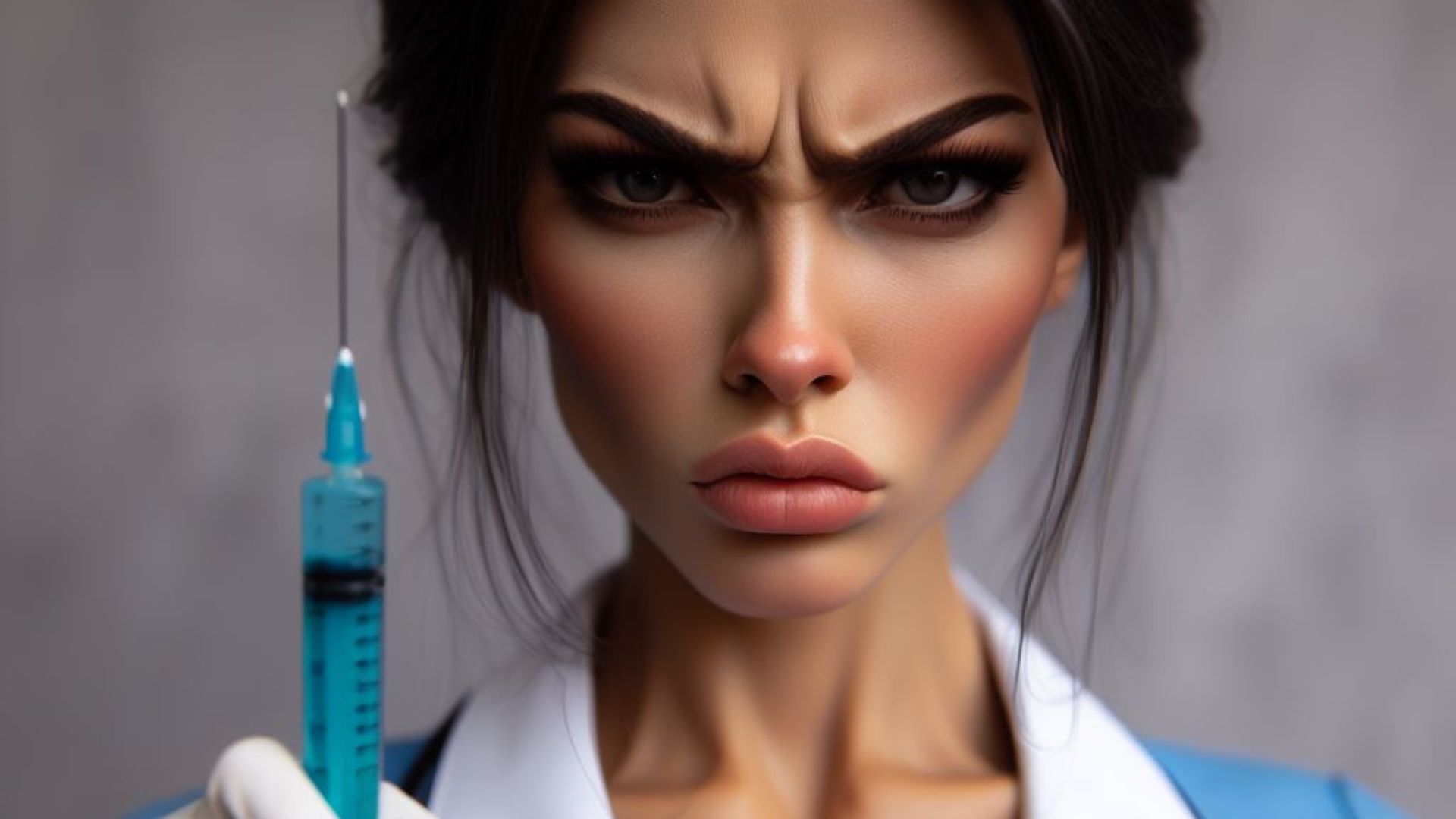 Pedi para a Inteligência Artificial uma imagem de uma mulher arrogante com uma seringa. Foi isso que saiu.