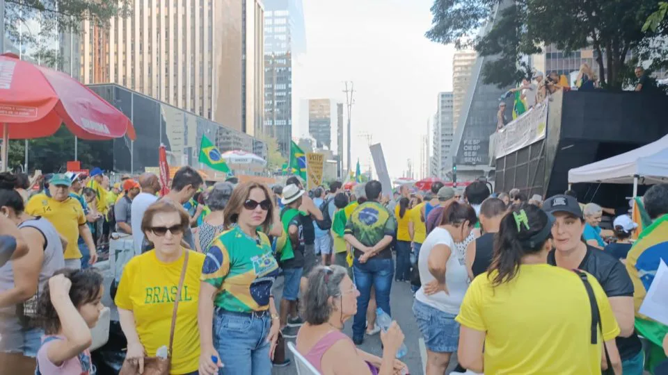Manifestação na Avenida Paulista, em São Paulo.