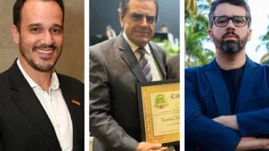 residente do Novo em BH, Frederico Papatella; o deputado e presidente do PL em Minas, Domingos Sávio; e o sociólogo Gabriel Mendes.