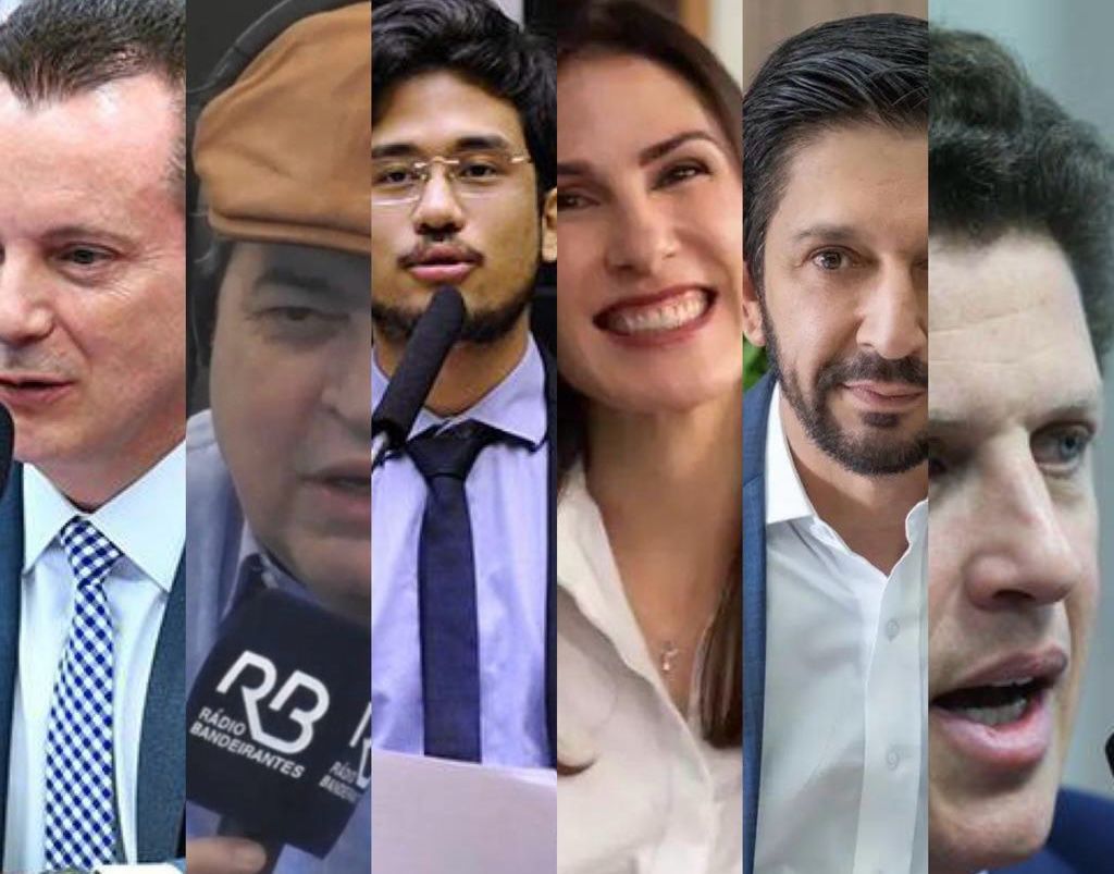 Celso Russomano (Republicanos), José Luiz Datena (PDT), Kim Kataguiri (União Brasil), Marina Helena (Novo), Ricardo Nunes (MDB) e Ricardo Salles (partido indefinido) são nomes da direita e da centro-direita para a prefeitura de São Paulo.