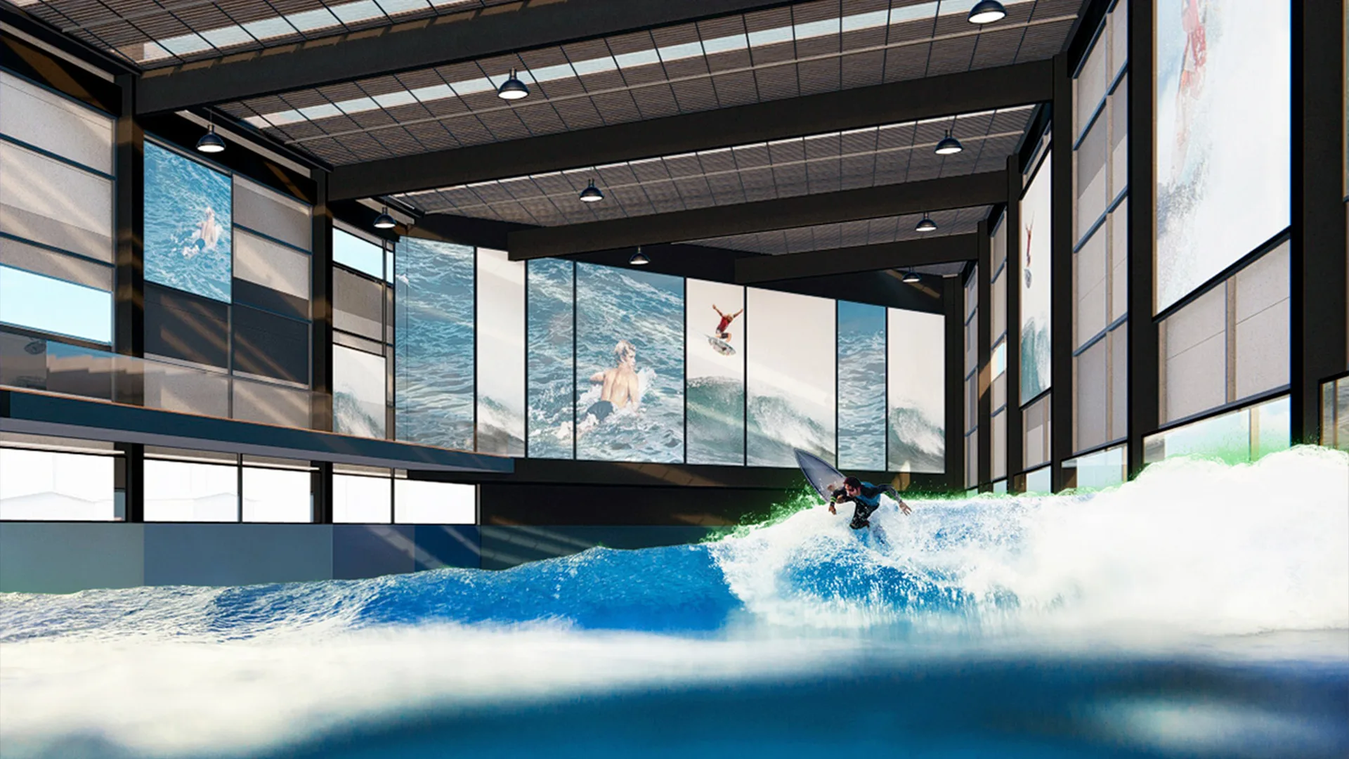 A piscina de ondas coberta e aquecida da Surf Center funcionará graças a tecnologia 100% nacional.