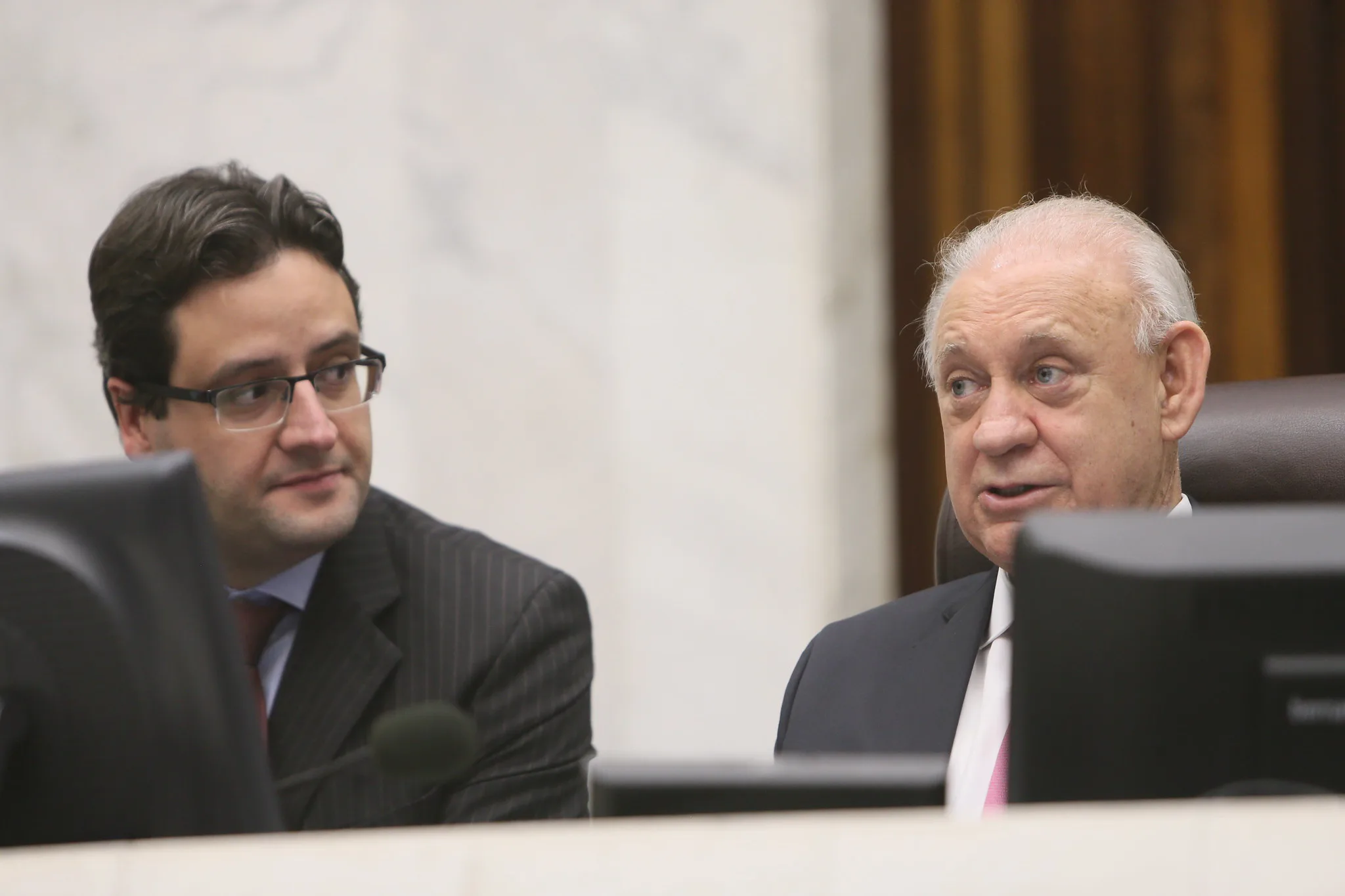 O ex-deputado Homero Marchese e o atual presidente da Alep, Ademar Traiano