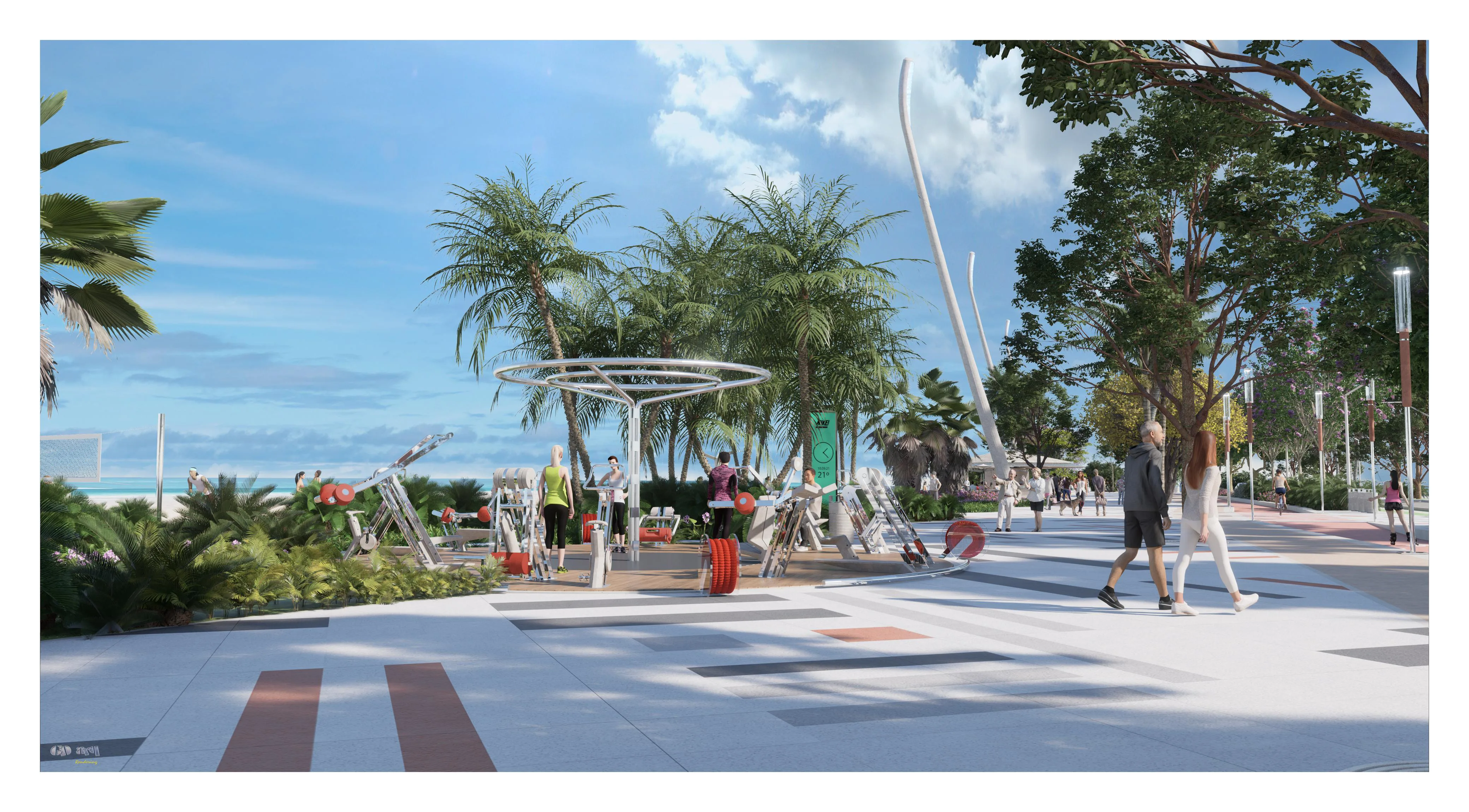 Espaço terá quatro academias ao ar livre.