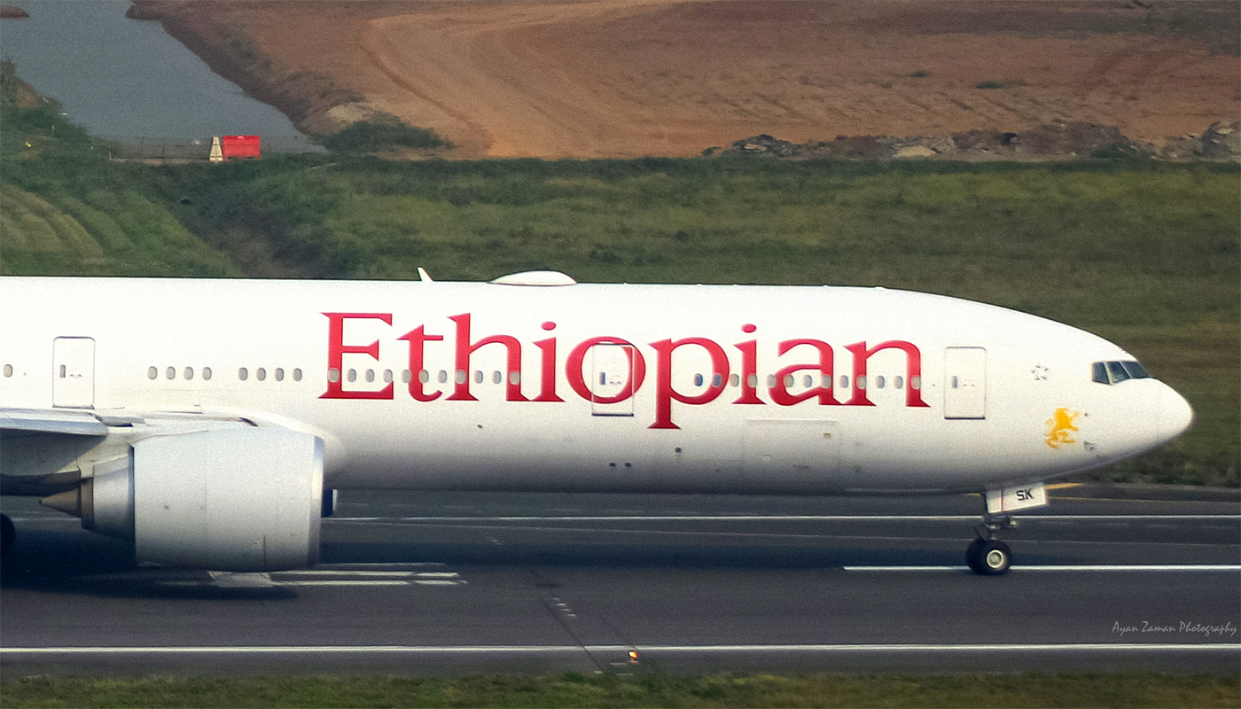 Avião da empresa Ethiopian Airlines.