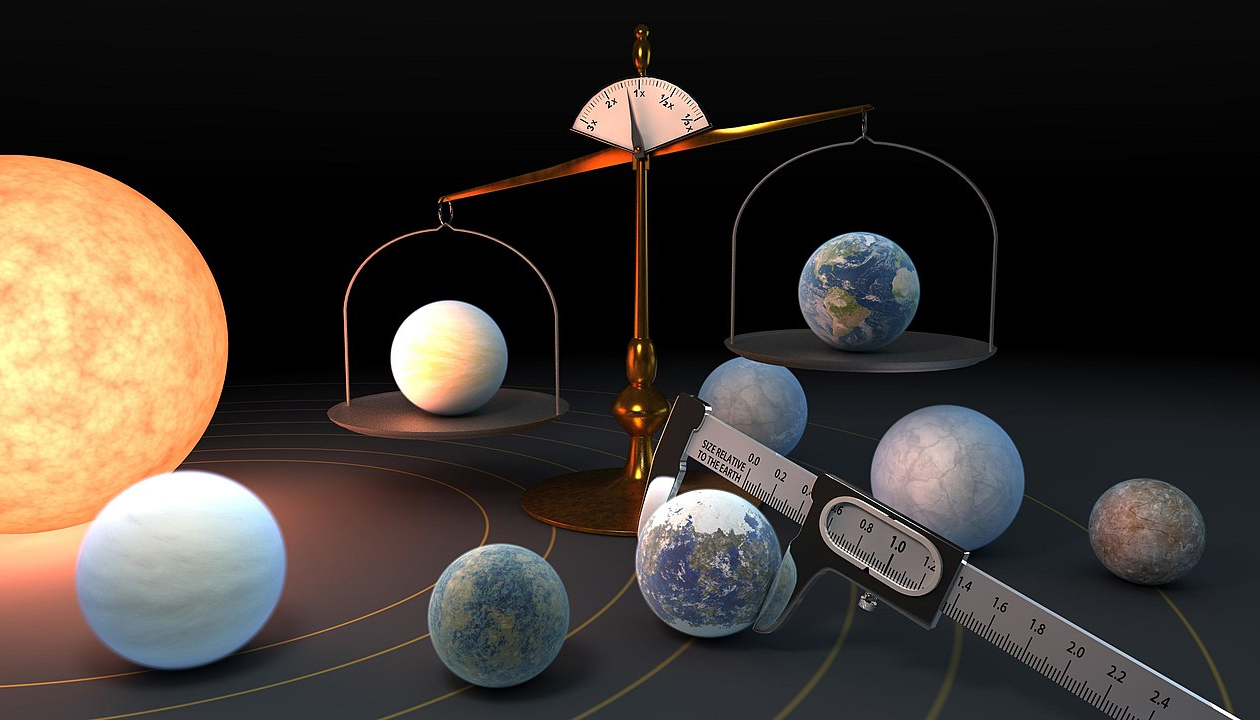 Estrela TRAPPIST-1, a 40 anos-luz da Terra, apresenta um sistema com sete planetas rochosos, dois dos quais poderiam ser habitáveis.