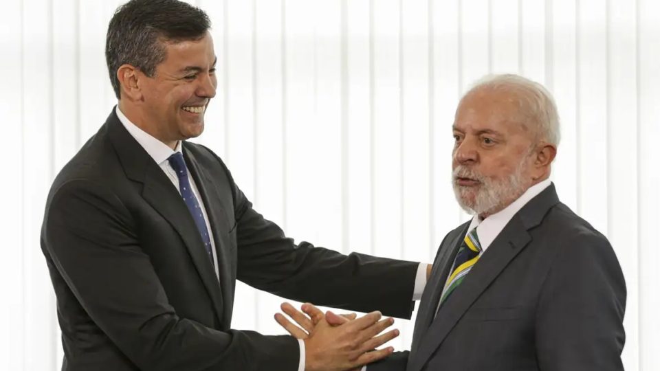 Reunião realizada entre Santiago Peña e Lula no dia 15 de janeiro, em Brasília.