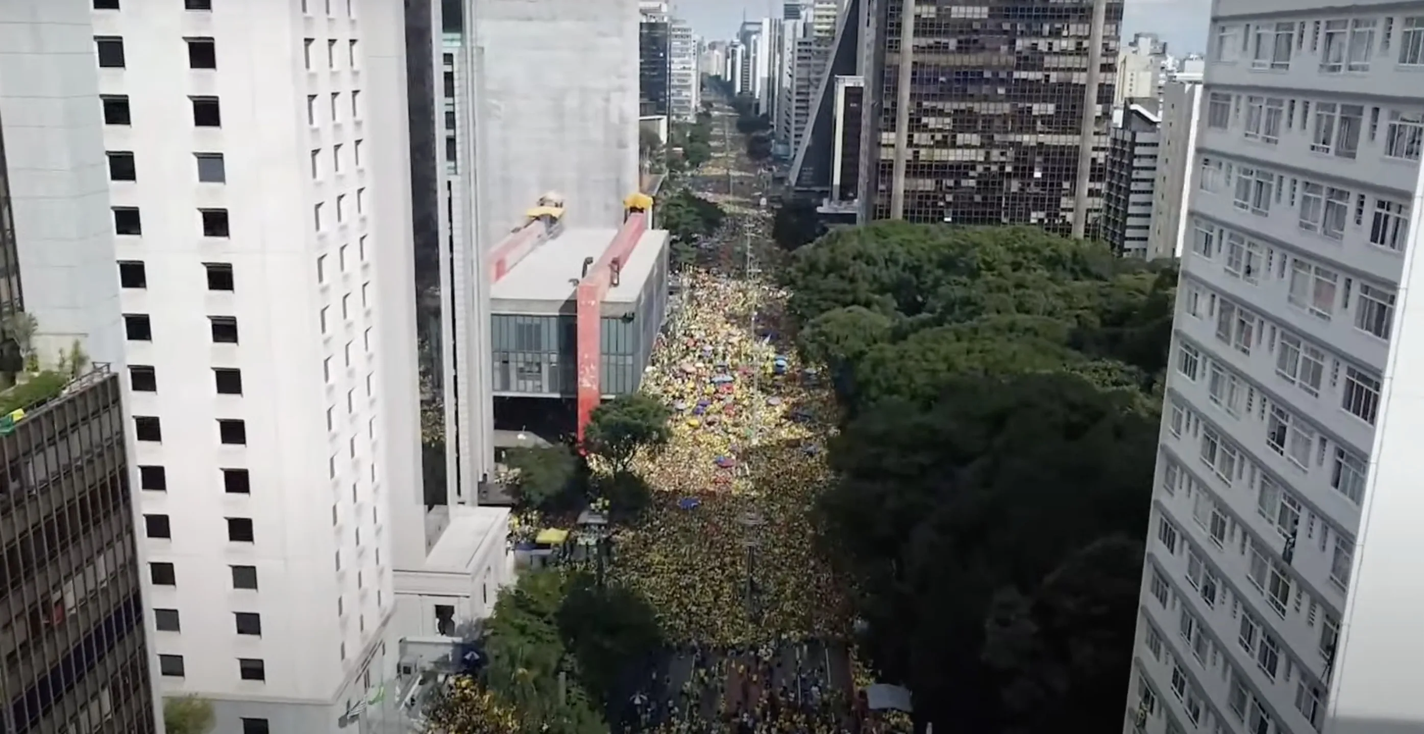 Manifestantes lotam Avenida Paulista para apoiar Bolsonaro