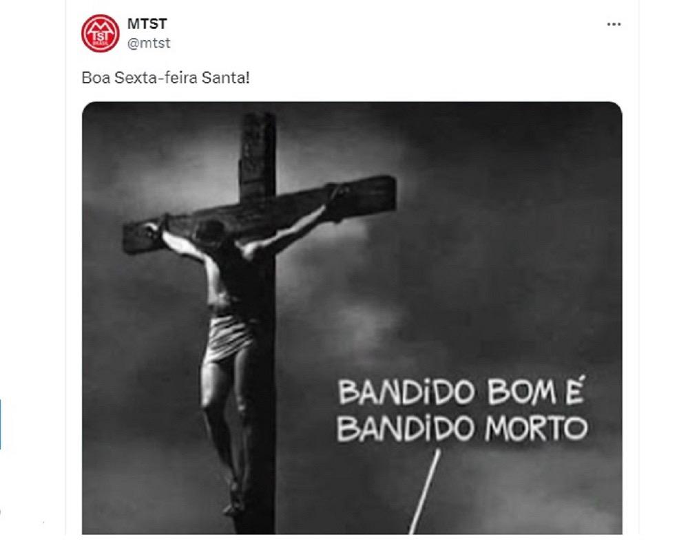 Post publicado pelo Movimento dos Trabalhadores Sem-teto (MTST).