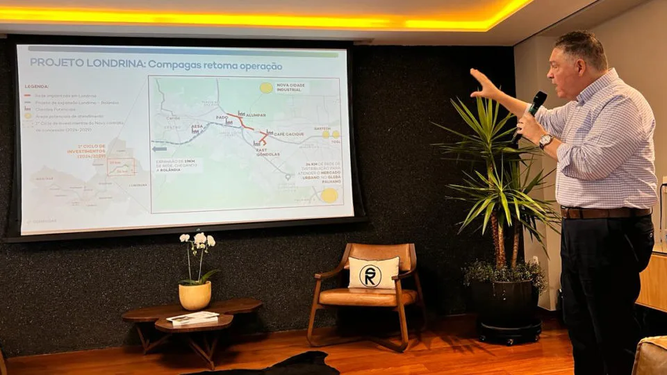 O diretor-executivo da Compagas, Rafael Lamastra Jr., apresentou os planos de interiorização da companhia durante a ExpoLondrina.