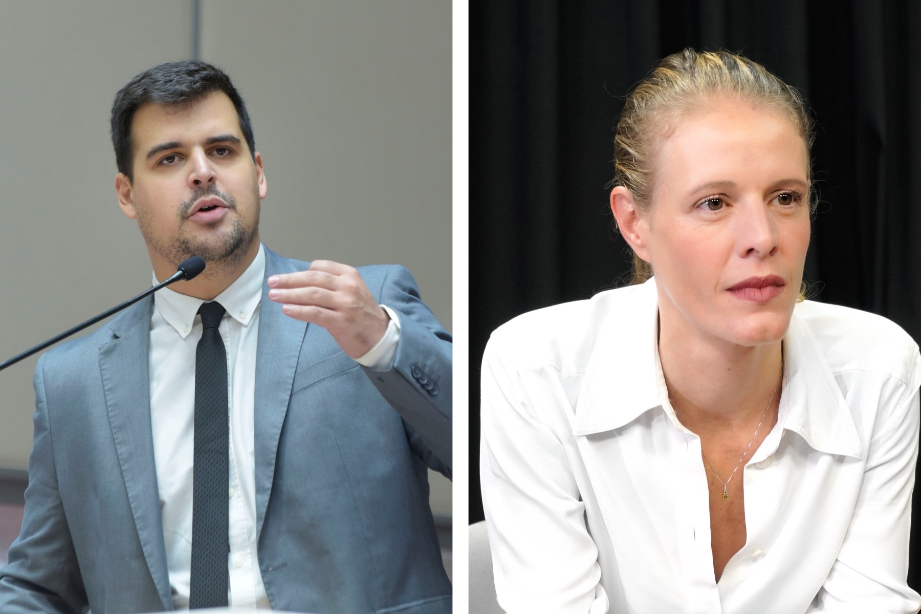 Bruno Engler (PL) e Luísa Barreto (Novo) disputam voto da direita em Belo Horizonte (MG).