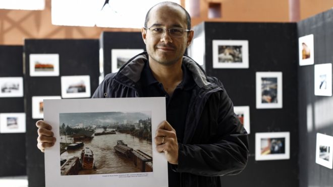 O técnico de manutenção, Ricardo Melo Araujo, de 36 anos, faz parte da APFMF (Associação Paranaense de Ferreomodelismo e Memória Ferroviária). | André Rodrigues/Gazeta do Povo