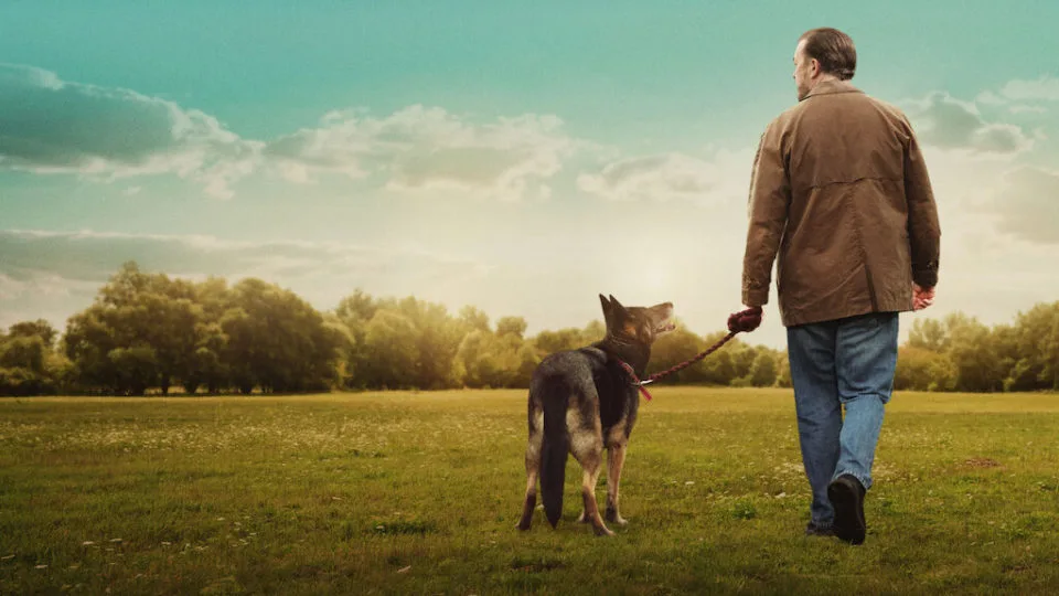 Ricky Gervais dá vida ao personagem Tony, que tem sua cachorra como melhor amiga