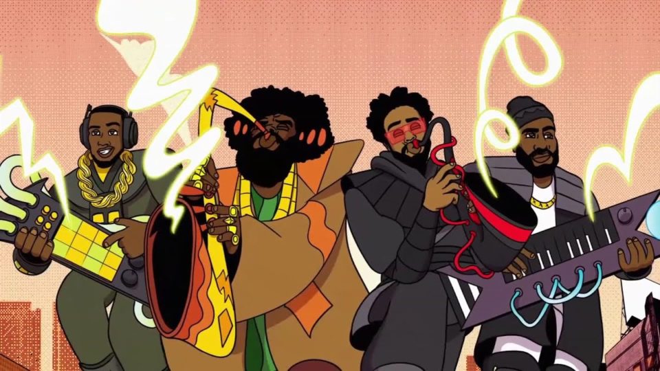 Os músicos 9th Wonder, Kamasi Washington, Terrace Martin e Robert Glasper, que formam o Dinner Party