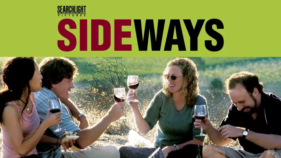 Sandra Oh, Thomas Haden Church, Virginia Madsen e Paul Giamatti brindam num piquenique do filme