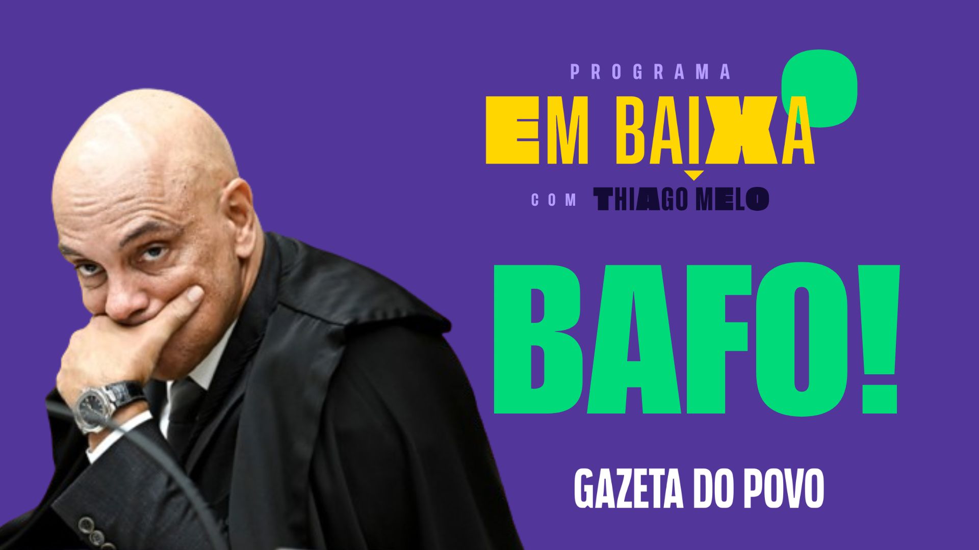 Thiago Melo comenta o noticiário com humor e ironia, falando sobre a acusação de Moraes de fake news contra jornal.