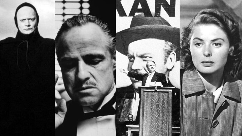 "O Sétimo Selo", "O Poderoso Chefão", "Cidadão Kane" e "Casablanca" estão na lista dos clássicos