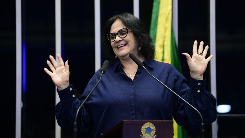 Ex-ministra e senadora Damares Alves, do Republicanos