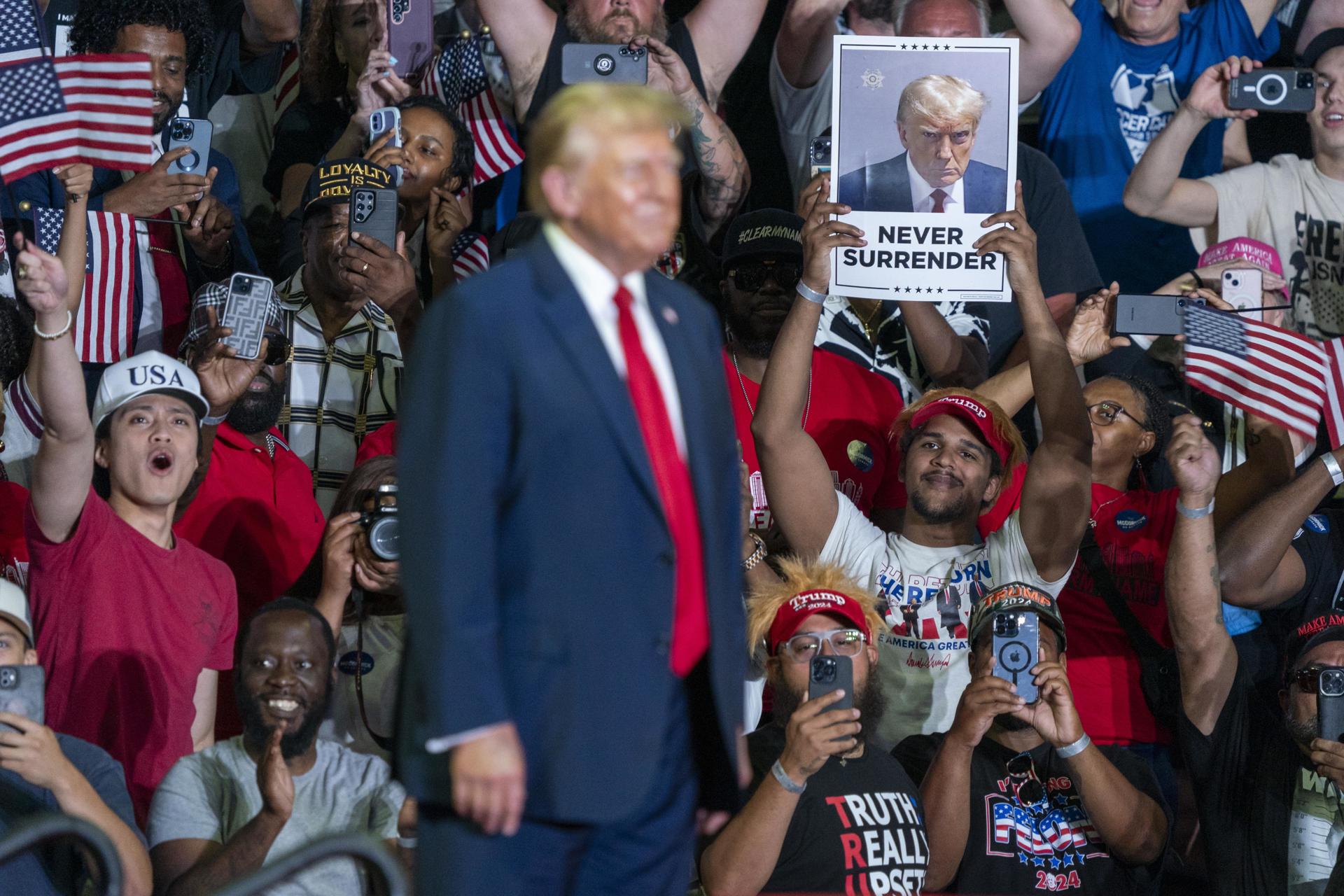 Donald Trump em comício na Filadélfia, Pensilvânia, 22 de junho de 2024.
