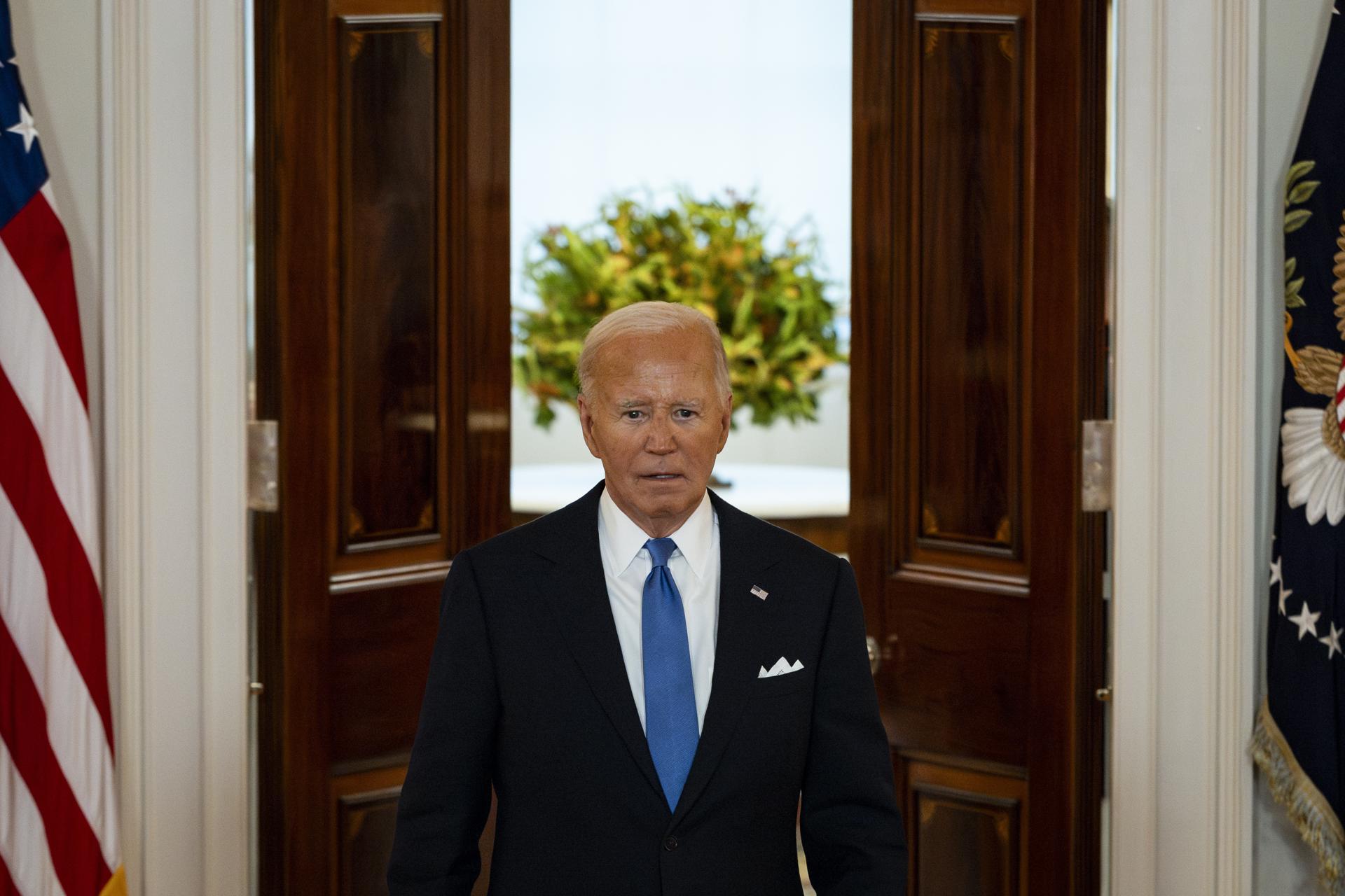 O presidente dos Estados Unidos, Joe Biden, em declaração à imprensa na Casa Branca.