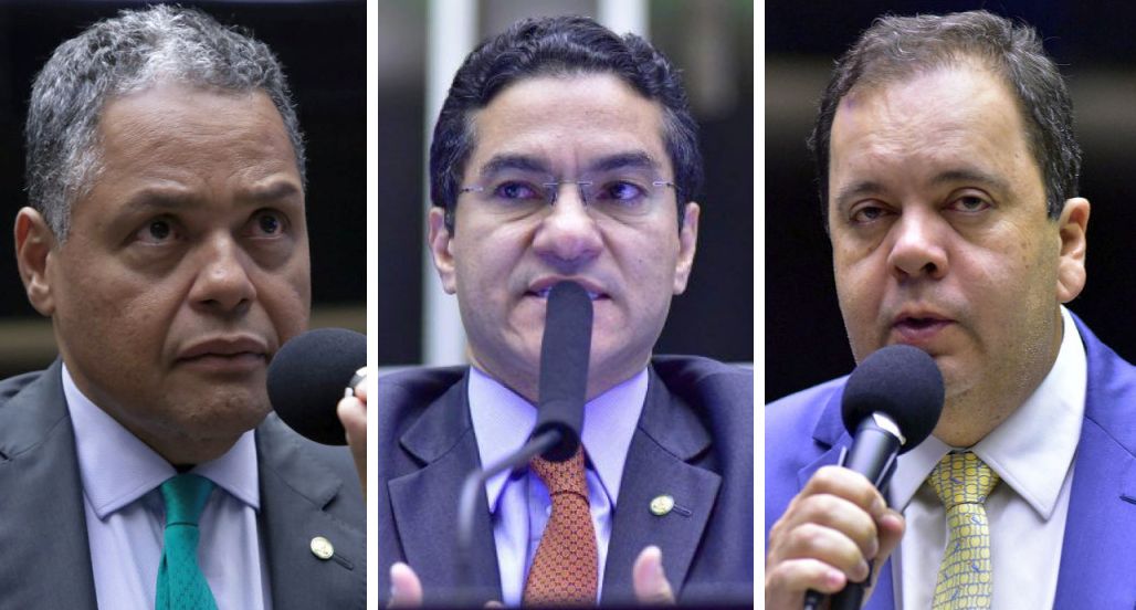 PL vai decidir se lança candidato próprio ou apoia outro nome para a sucessão de Lira. Na foto, três deputados que devem concorrer à presidência da Câmara: Antônio Brito, Marcos Pereira e Elmar Nascimento