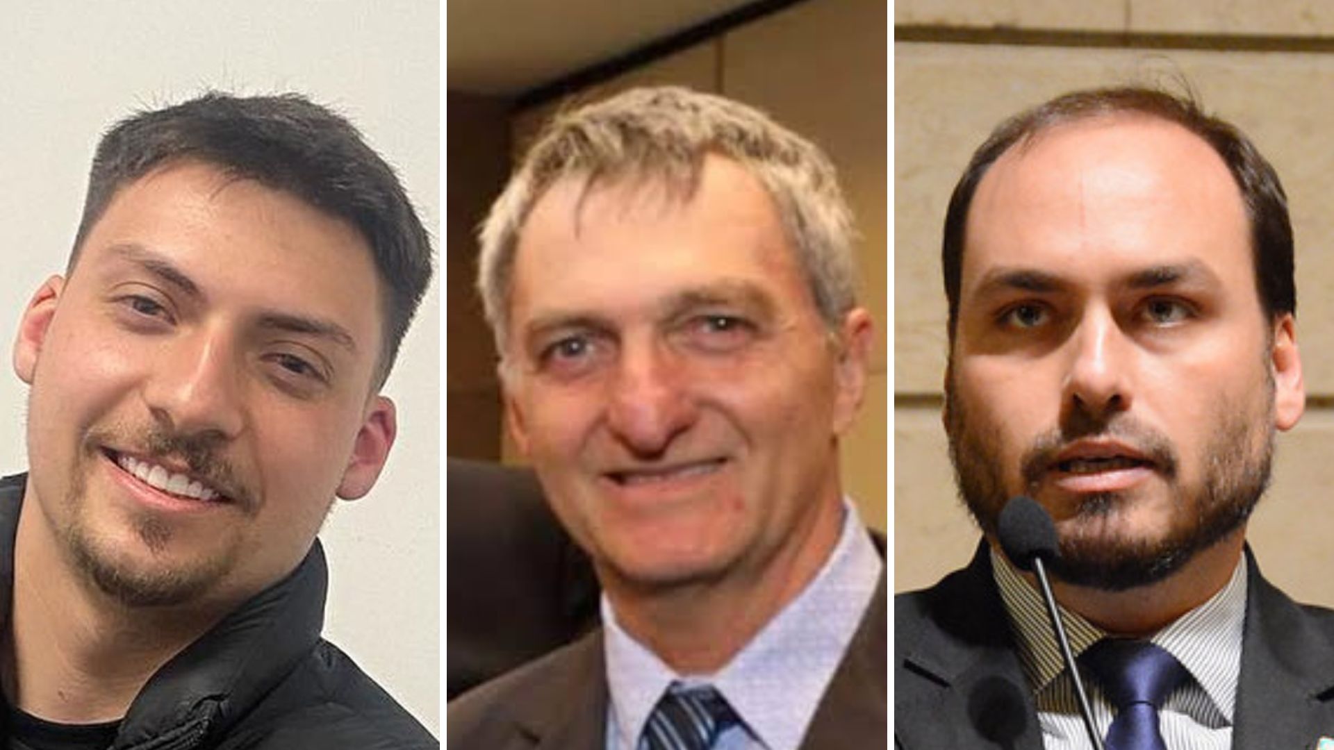 Jair Renan, Renato e Carlos Bolsonaro.