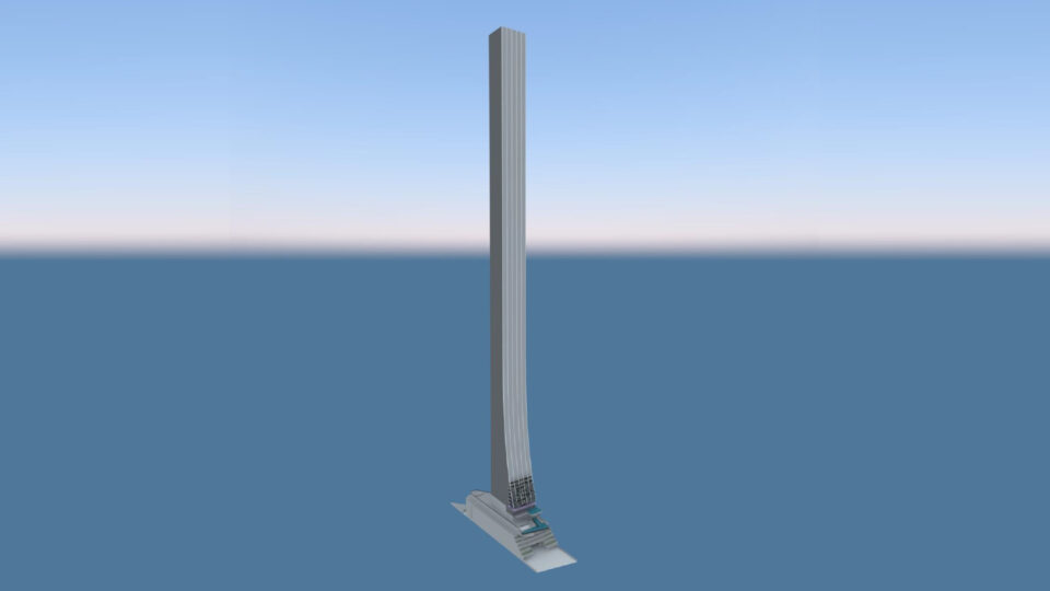 Projeção em 3D do edifício Triumph Tower.