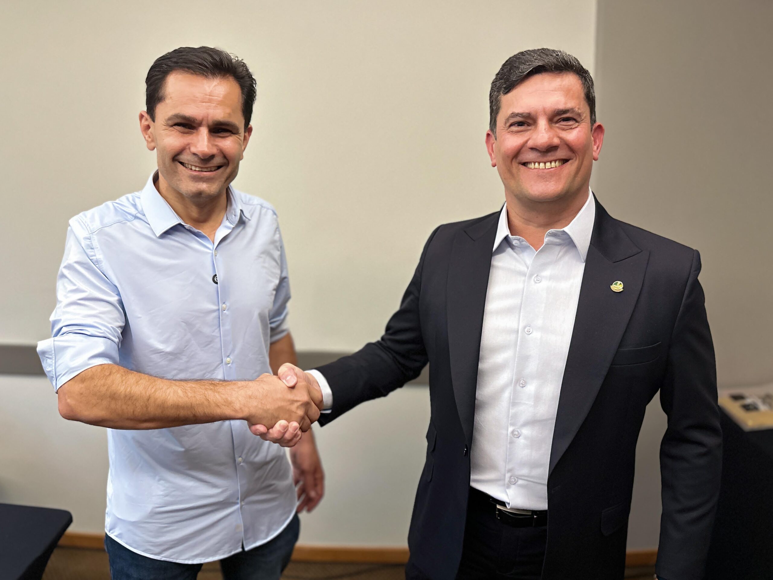 Marcio Pacheco recebe apoio de Sergio Moro na disputa pela prefeitura de Cascavel.