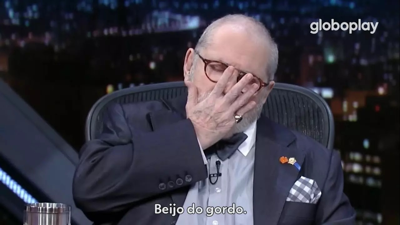 Jô Soares se despedindo em seu programa de entrevistas na Globo