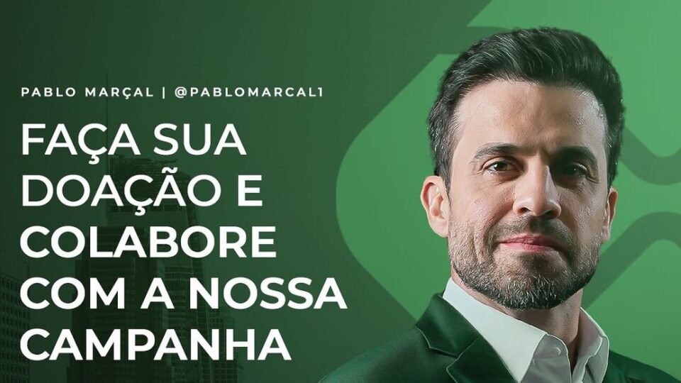 Post de Pablo Marçal nas redes pede doações em Pix para campanha eleitoral.