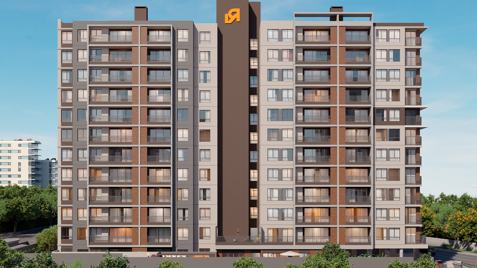 Imagem mostrando um modelo de como será a fachada do New South, novo empreendimento da Valor Real.