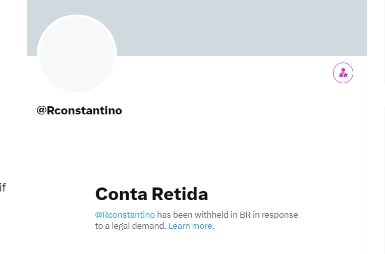 Perfil de Rodrigo Constantino é derrubado no X