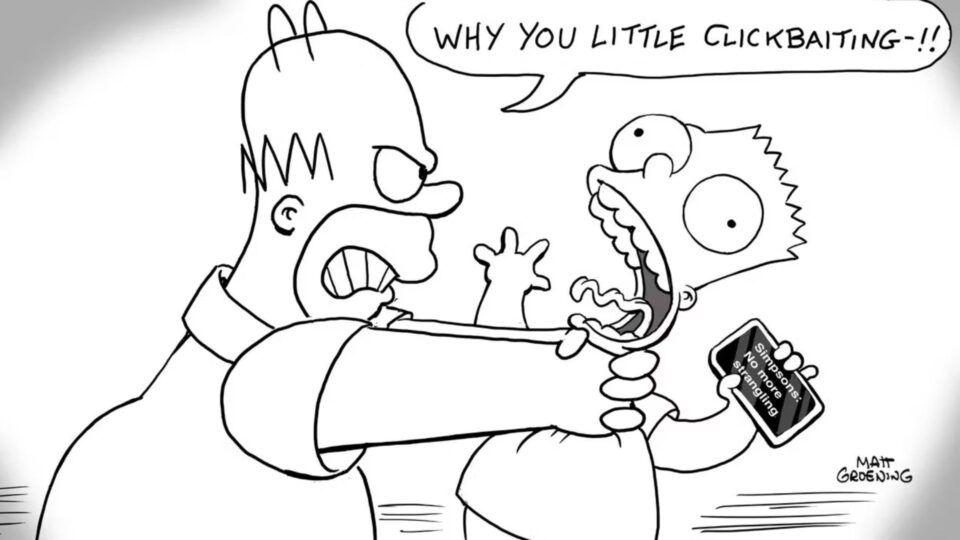O personagem Homer Simpsons enforca o Bart
