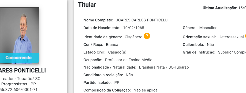 Registro da candidatura de Joares Ponticelli