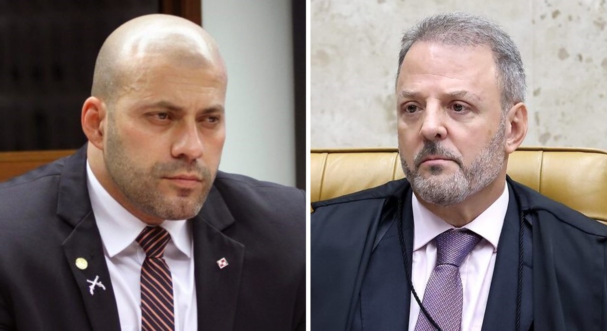 À esquerda, Daniel Silveira. À direita, o vice-PGR Hindemburgo Chateaubriand Filho.