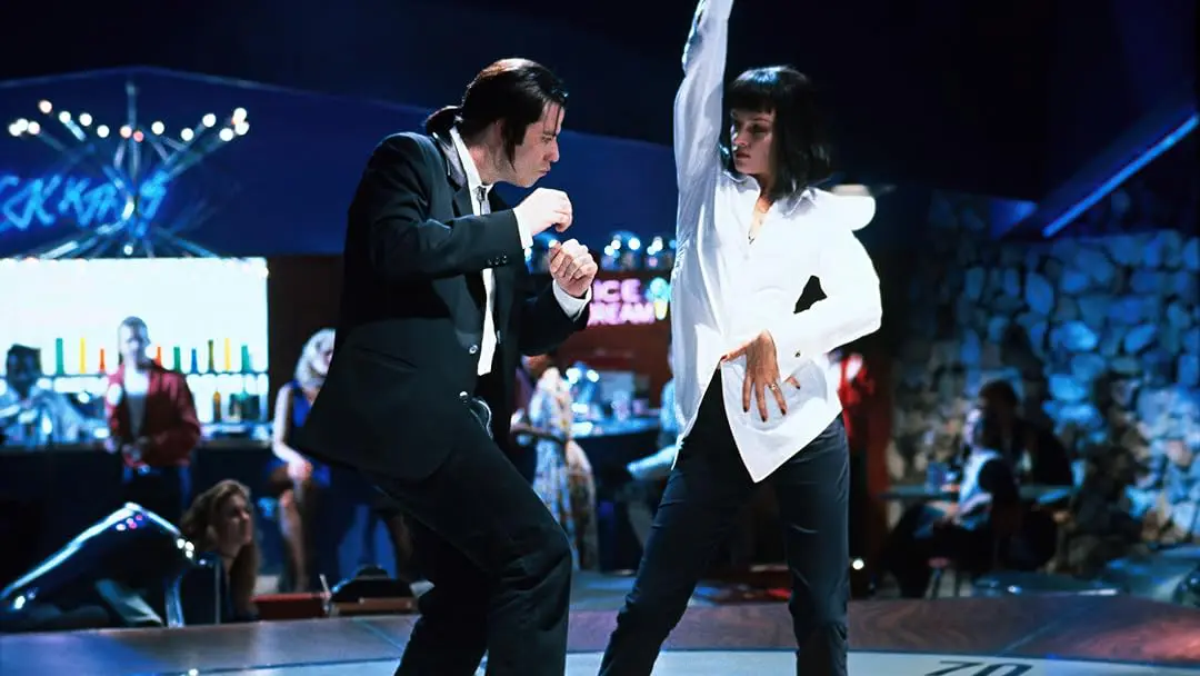 John Travolta e Uma Thurman na famosa cena de dança de "Pulp Fiction"