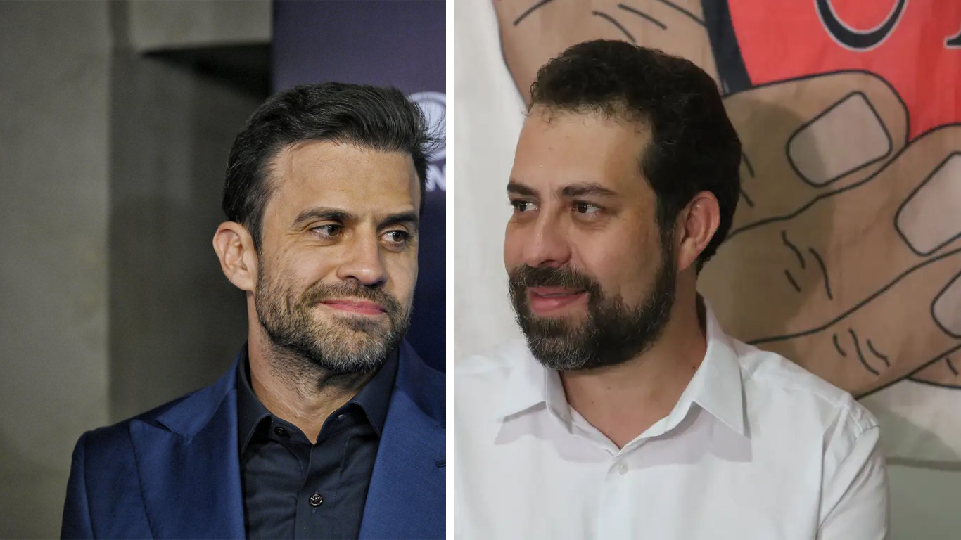 Pablo Marçal (PRTB) e Guilherme Boulos (Psol), candidatos à prefeitura de São Paulo (SP).
