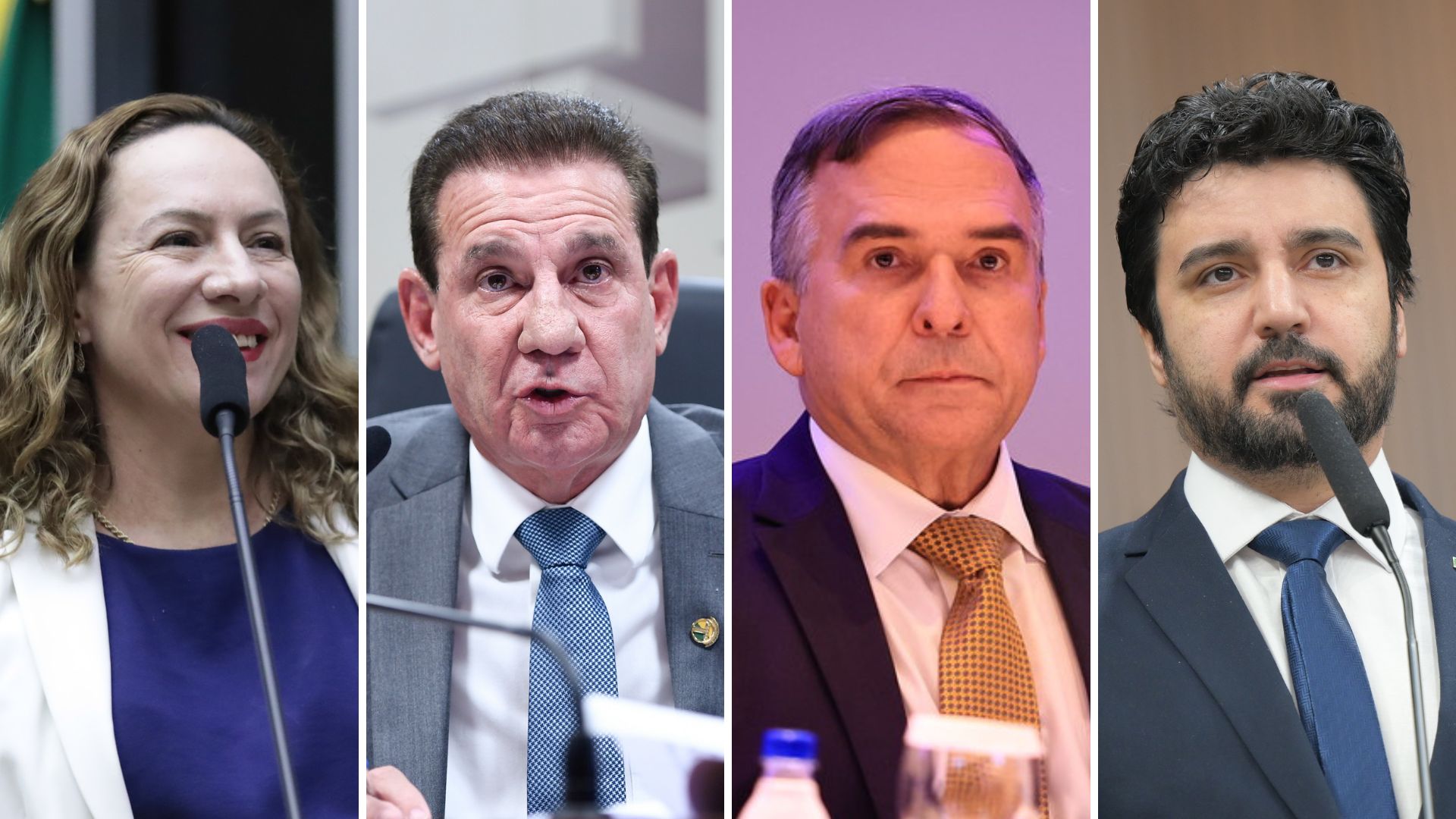 Candidatos Adriana Accorsi, Vanderlan Cardoso, Sandro Mabel e Fred Rodrigues