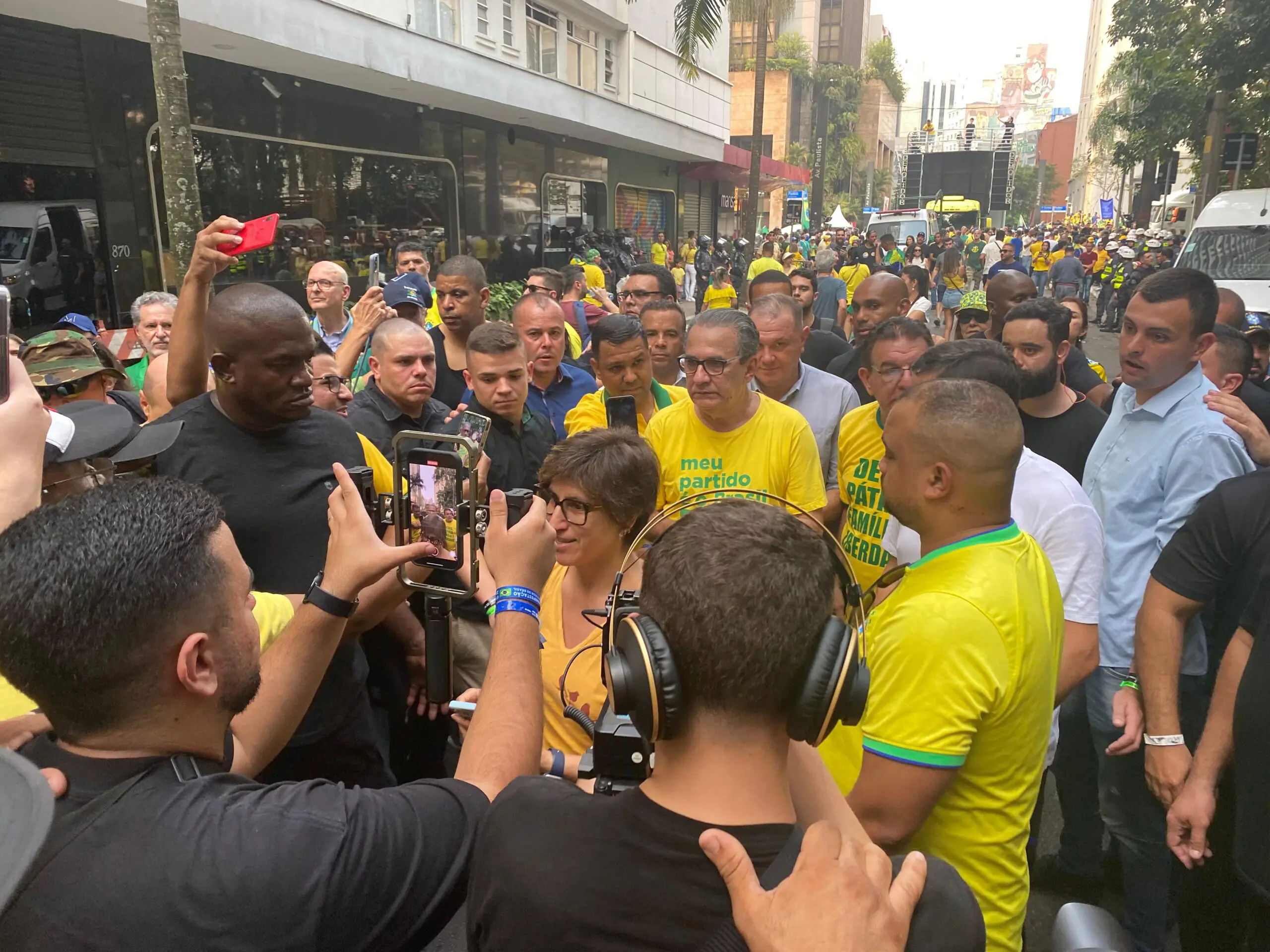 Pastor Silas Malafaia falou com jornalistas após o ato de 7 de Setembro na Paulista