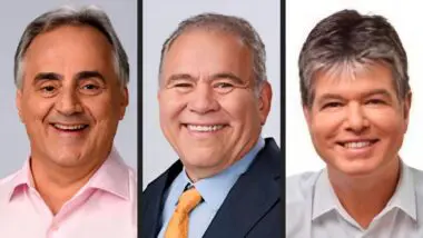 Candidatos à prefeitura de João Pessoa: Luciano Cartaxo (PT), Marcelo Queiroga (PL) e Ruy Carneiro (Podemos)