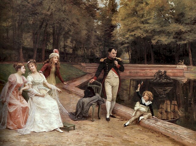 &#8216;Napoleão Bonaparte e sua Família na Corte Real Austríaca em Viena&#8217;, obra pintada no século XIX pelo artista francês Jules Girardet (1856 &#8211; 1938).