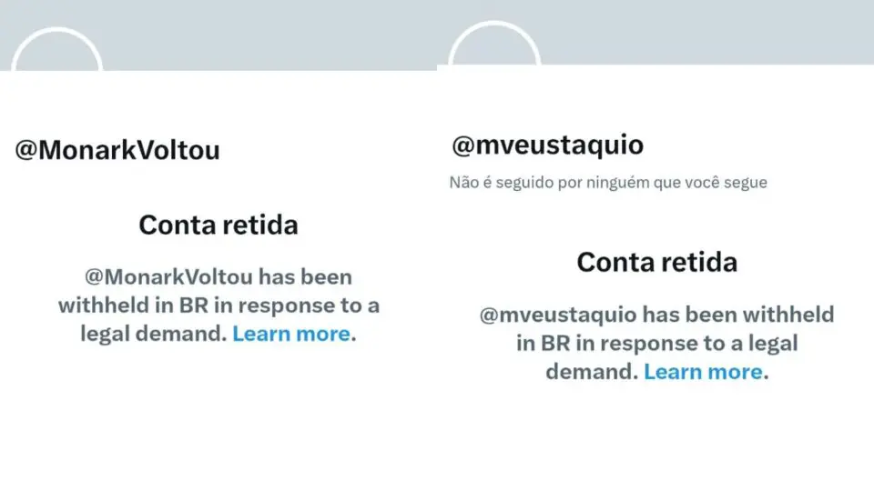 Perfis de Mariana Volf Eustáquio suspensos no X