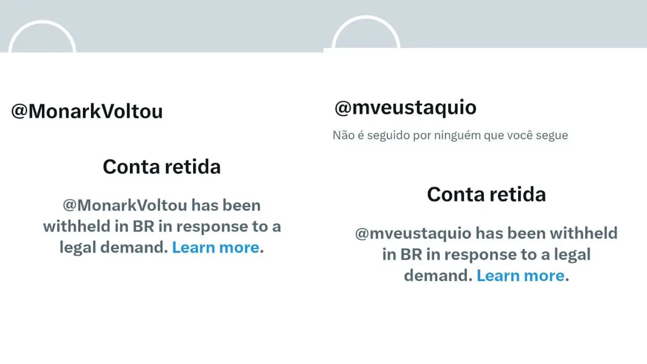 Perfis de Mariana Volf Eustáquio suspensos no X