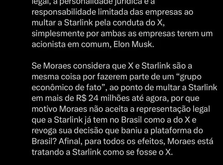 Post de Dallagnol no X com críticas à decisão de Moraes