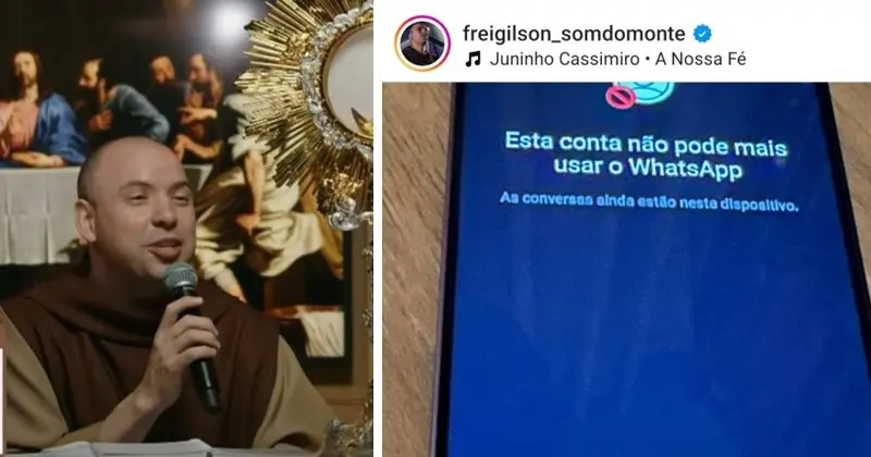 O religioso afirmou neste domingo (22) que suas comunidades do WhatsApp foram bloqueadas; suas lives no Instagram também seguem suspensas